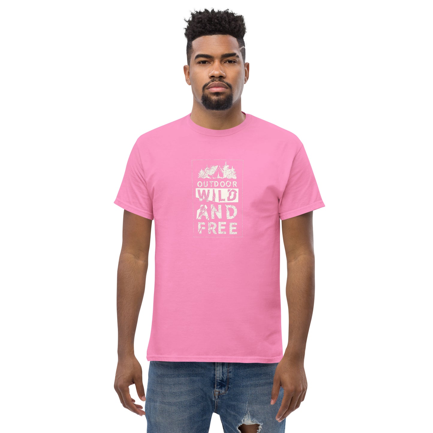 Unisex classic t-shirt - ADVENTURE OUTDOOR WILD AND FREE - BIG