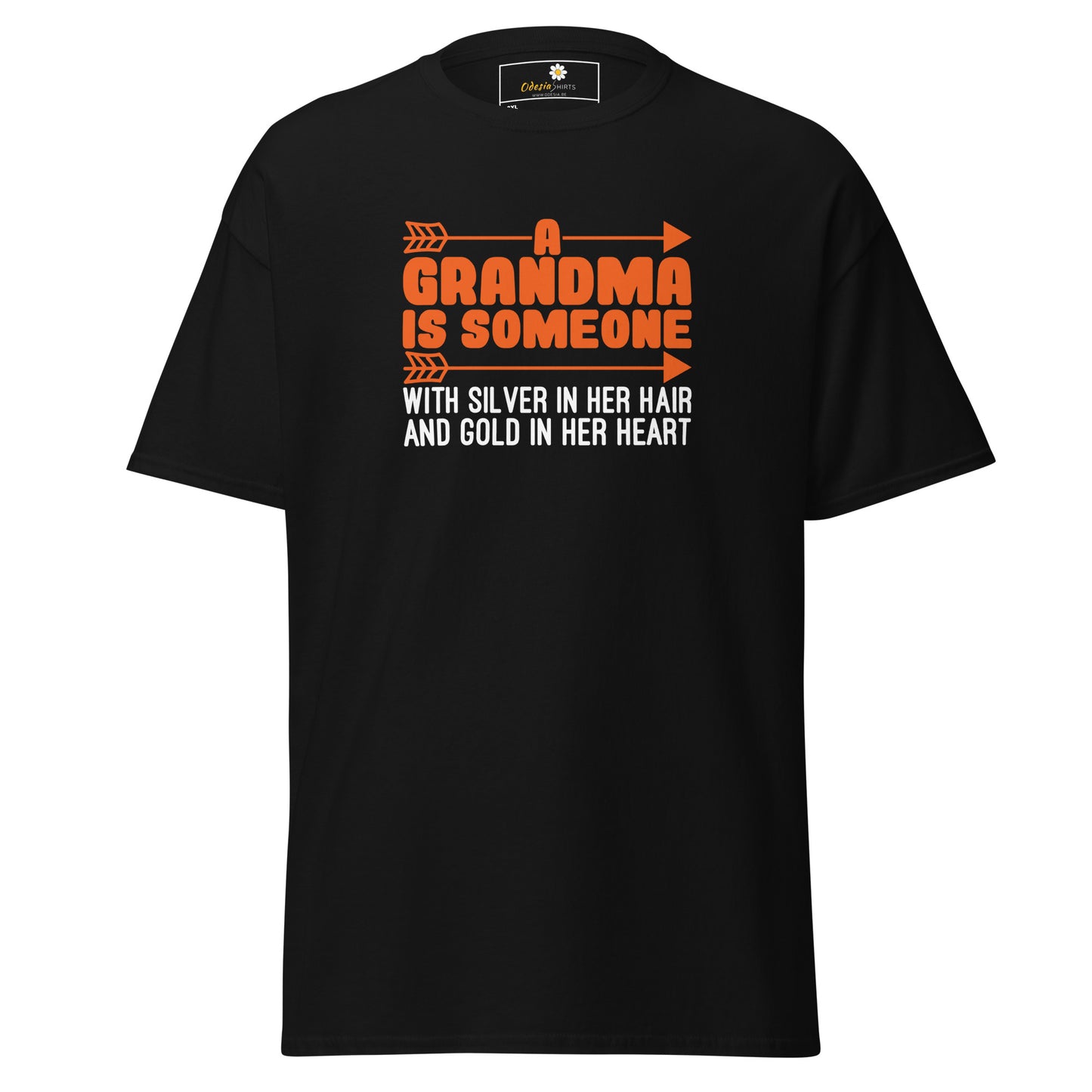 T-shirt classique homme - TEXT FUN GRANDMA SILVER HAIR GOLD HEART - BIG