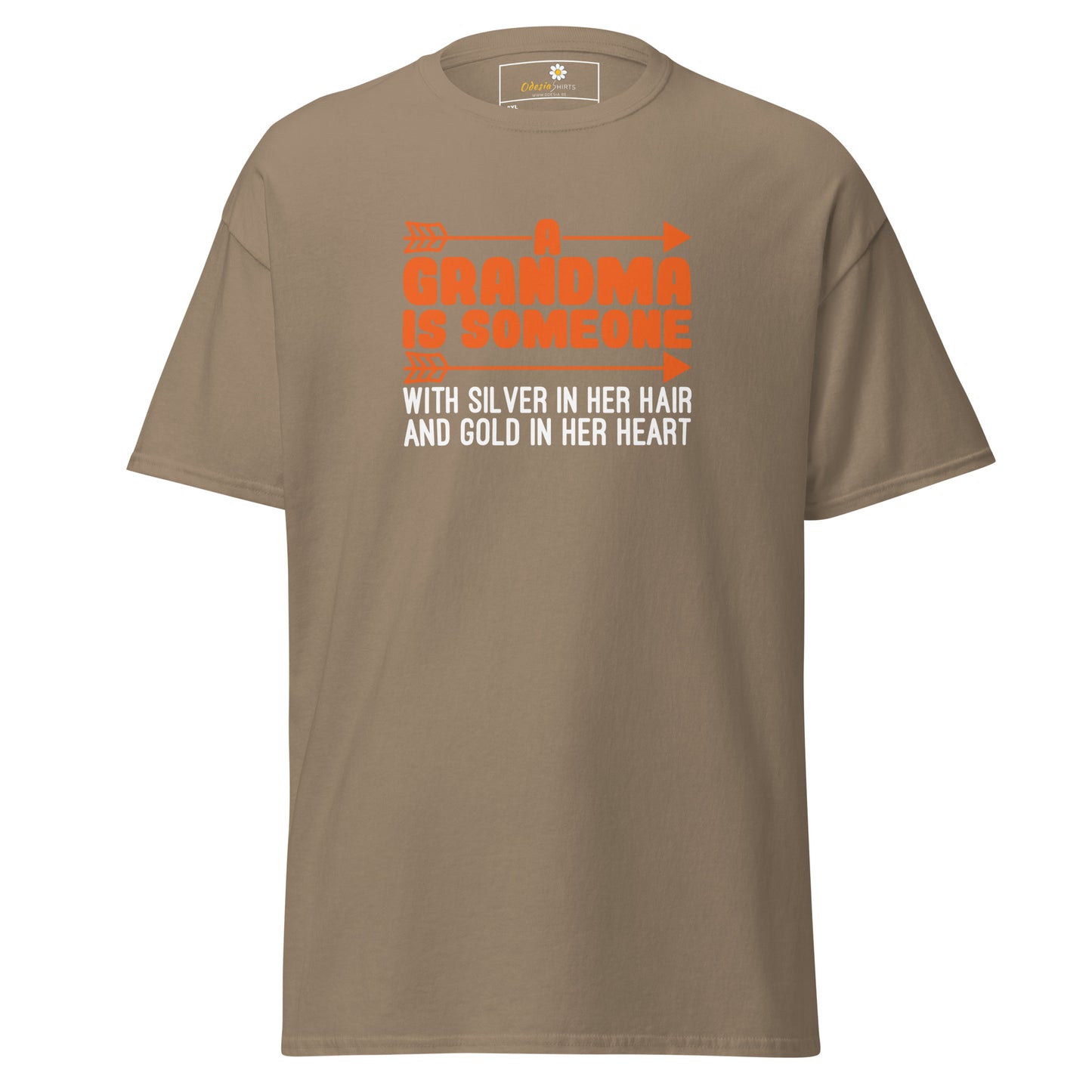 T-shirt classique homme - TEXT FUN GRANDMA SILVER HAIR GOLD HEART - BIG