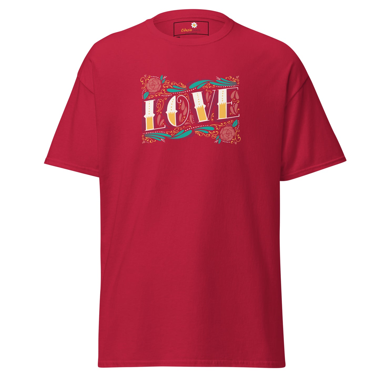 Unisex classic t-shirt - TEXT LOVE FLOWERS - BIG