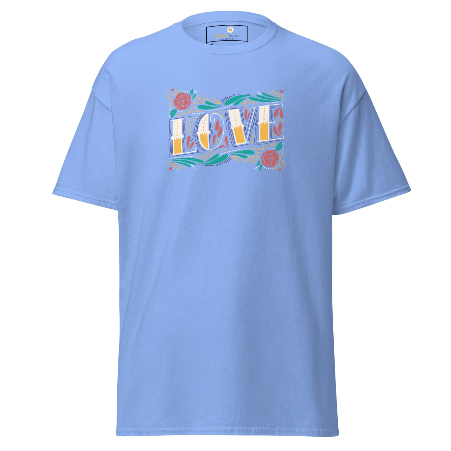 Unisex classic t-shirt - TEXT LOVE FLOWERS - BIG