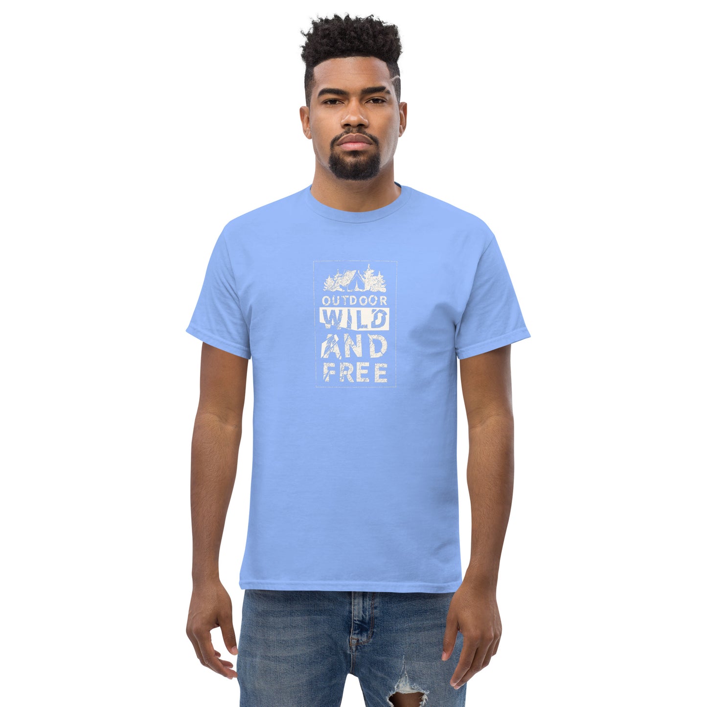 Unisex classic t-shirt - ADVENTURE OUTDOOR WILD AND FREE - BIG