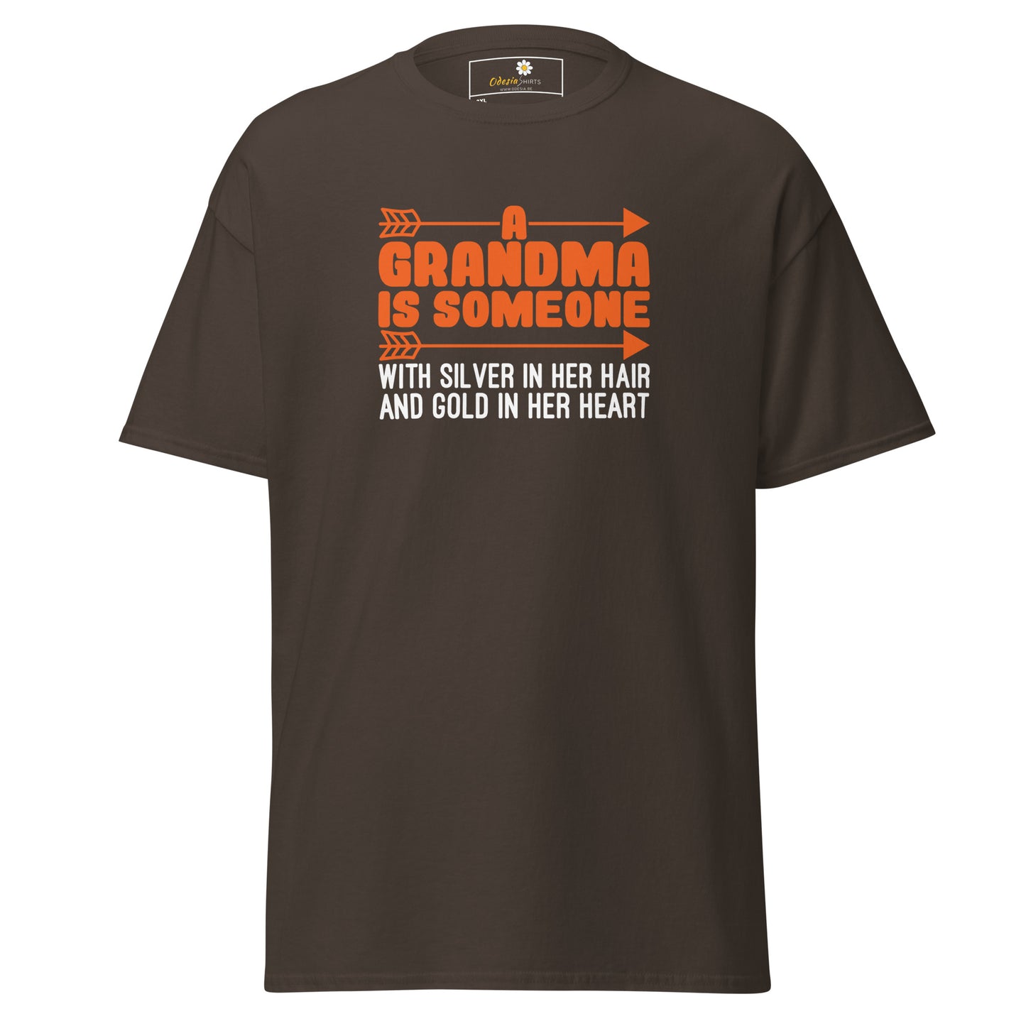T-shirt classique homme - TEXT FUN GRANDMA SILVER HAIR GOLD HEART - BIG
