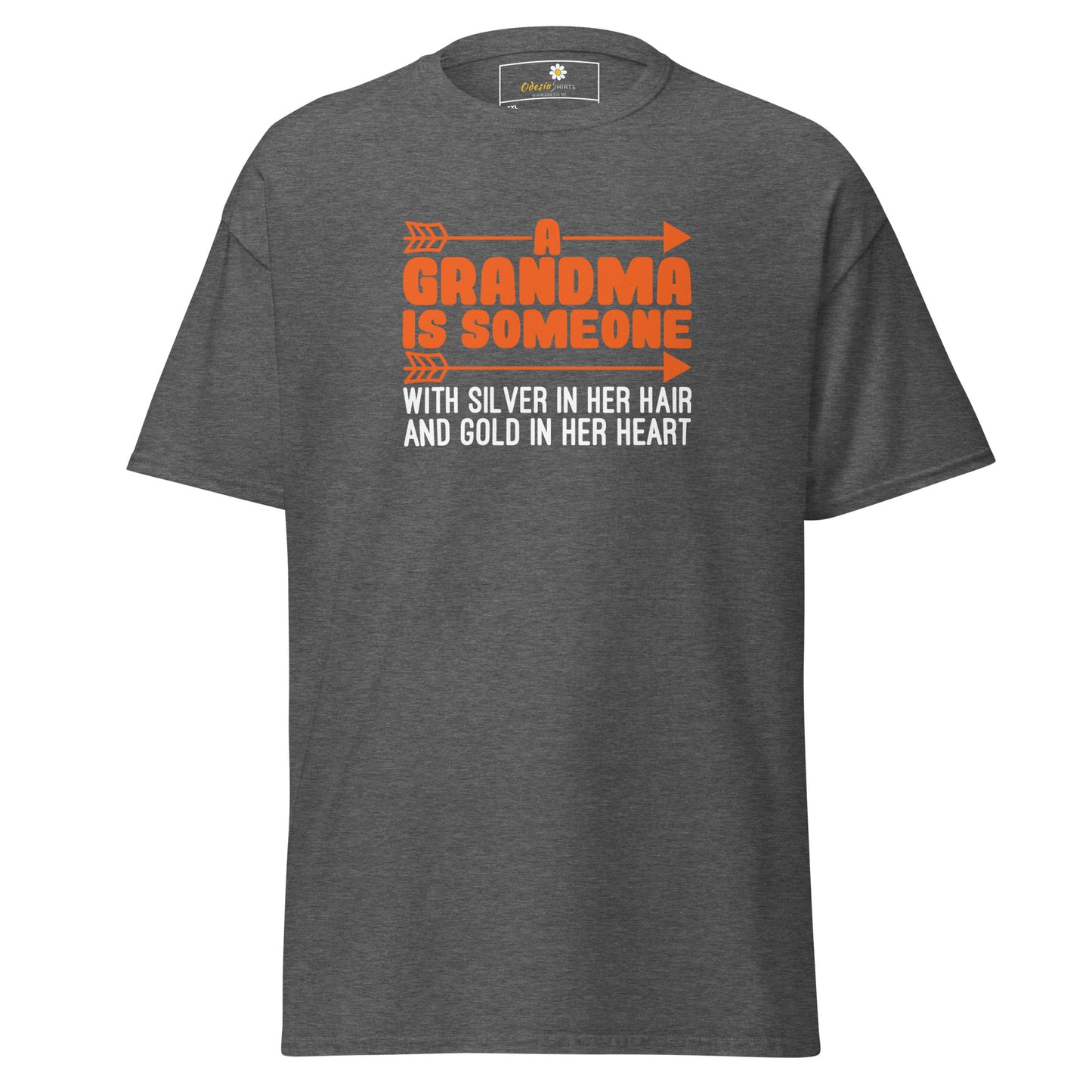 T-shirt classique homme - TEXT FUN GRANDMA SILVER HAIR GOLD HEART - BIG