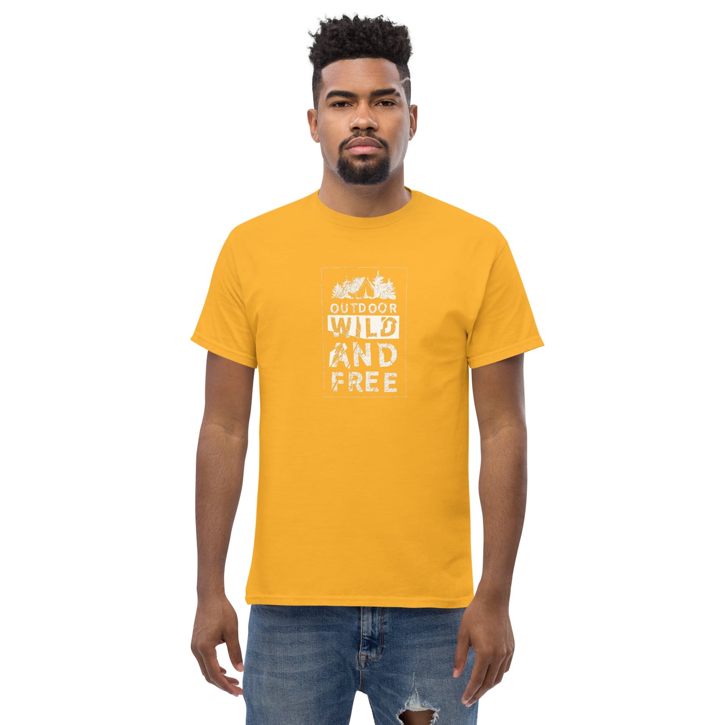 Unisex classic t-shirt - ADVENTURE OUTDOOR WILD AND FREE - BIG