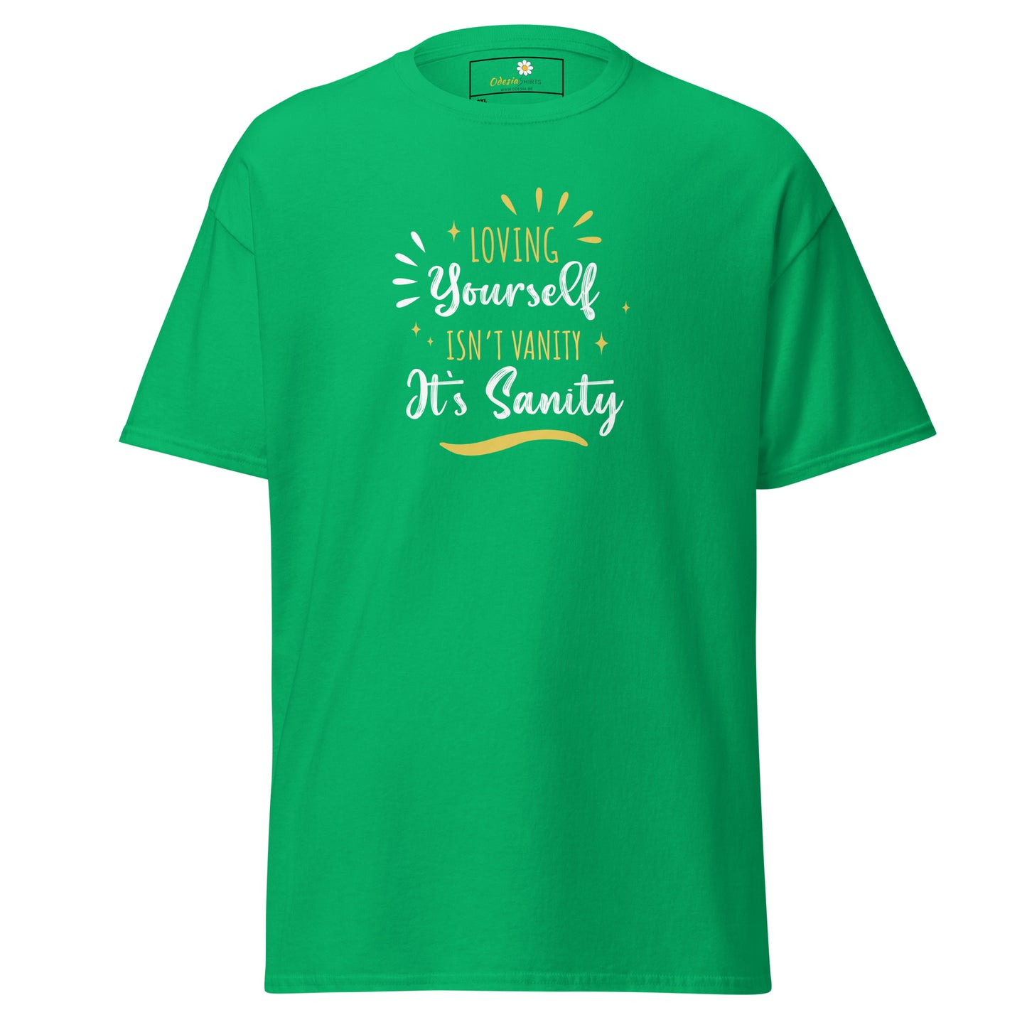 T-shirt classique pour homme - Texte : LOVING YOURSELF SANITY - GRAND