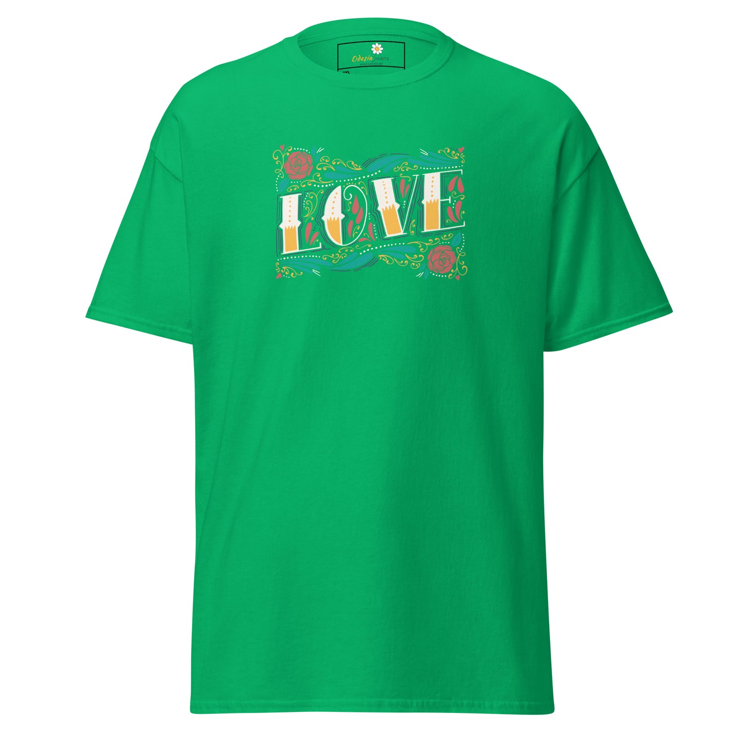 Unisex classic t-shirt - TEXT LOVE FLOWERS - BIG