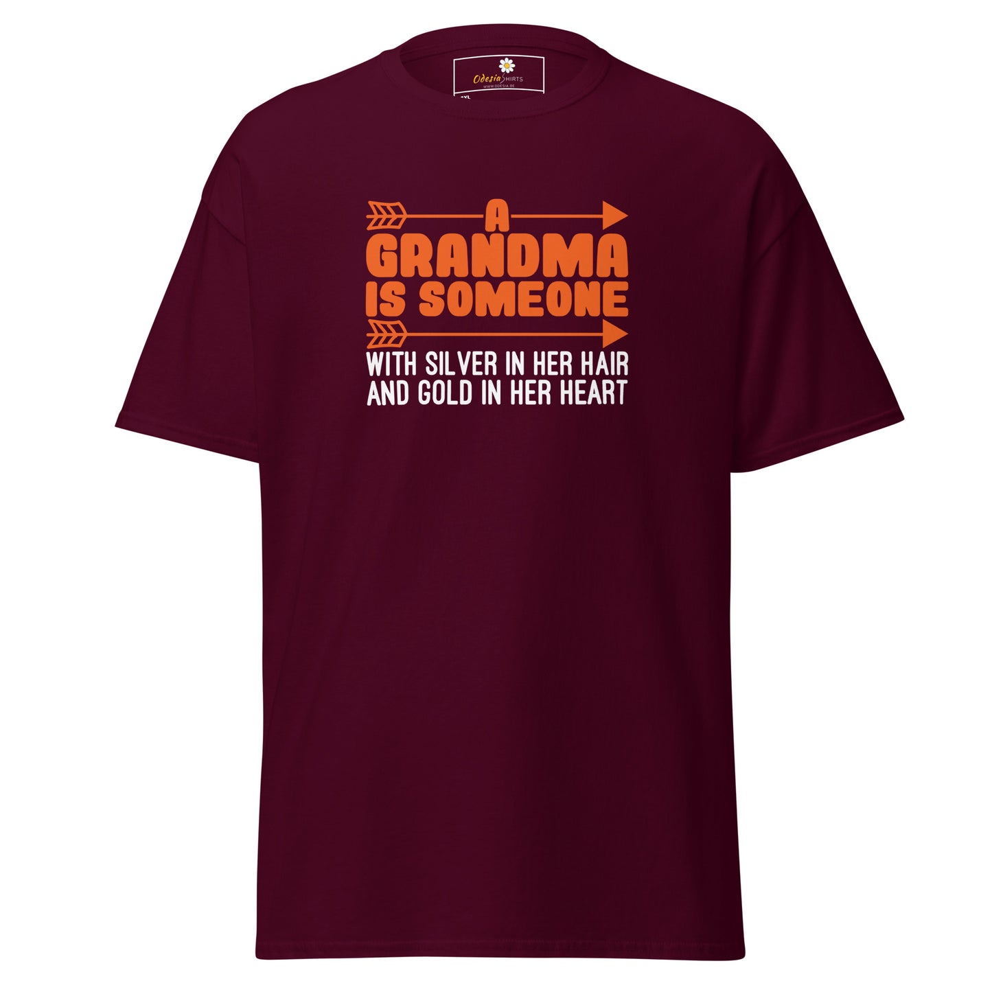 T-shirt classique homme - TEXT FUN GRANDMA SILVER HAIR GOLD HEART - BIG