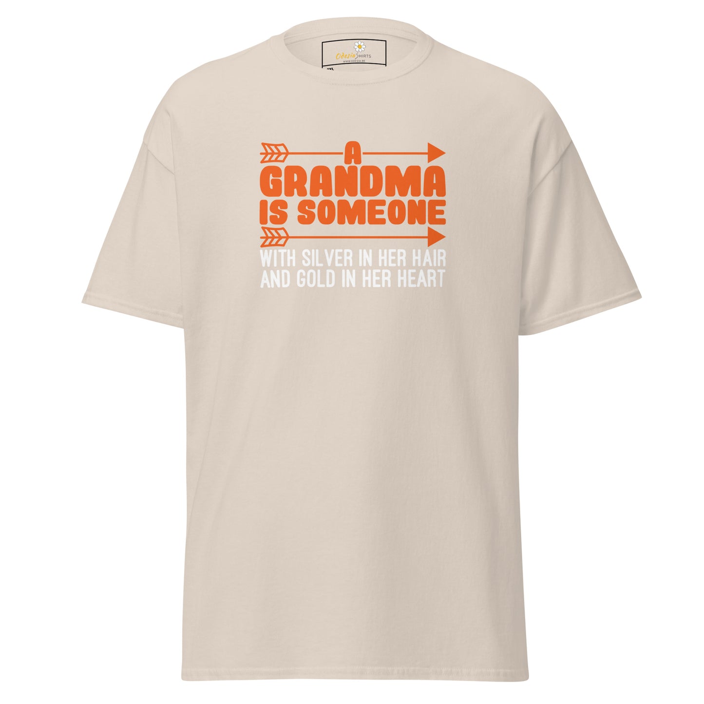 T-shirt classique homme - TEXT FUN GRANDMA SILVER HAIR GOLD HEART - BIG