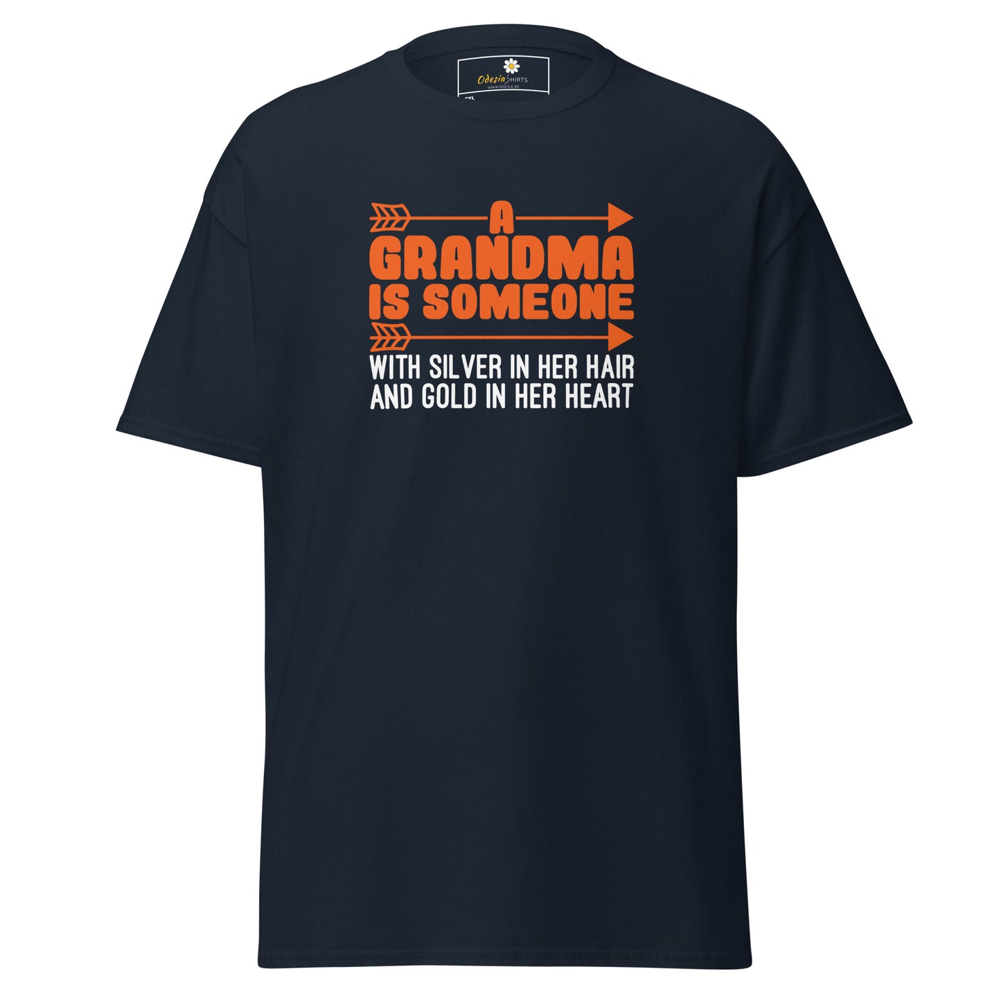T-shirt classique homme - TEXT FUN GRANDMA SILVER HAIR GOLD HEART - BIG