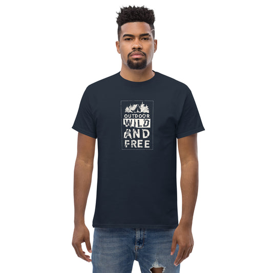 Unisex classic t-shirt - ADVENTURE OUTDOOR WILD AND FREE - BIG