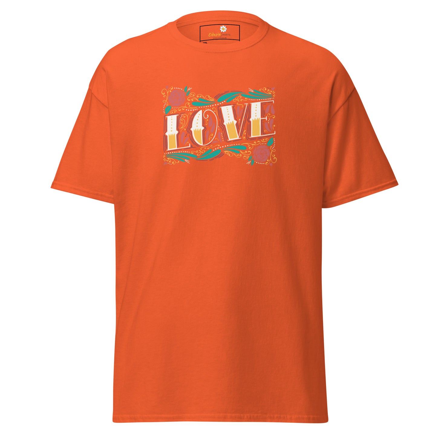 Unisex classic t-shirt - TEXT LOVE FLOWERS - BIG