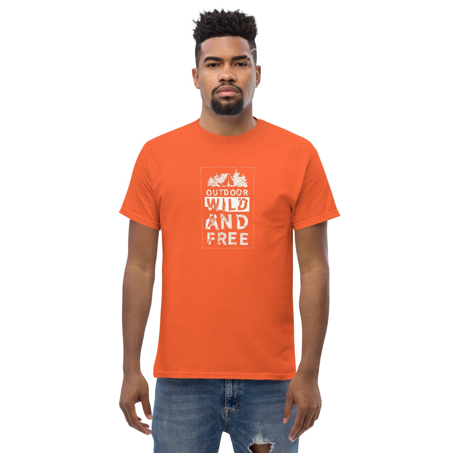Unisex classic t-shirt - ADVENTURE OUTDOOR WILD AND FREE - BIG