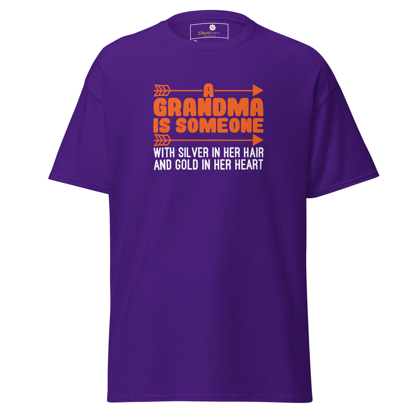 T-shirt classique homme - TEXT FUN GRANDMA SILVER HAIR GOLD HEART - BIG