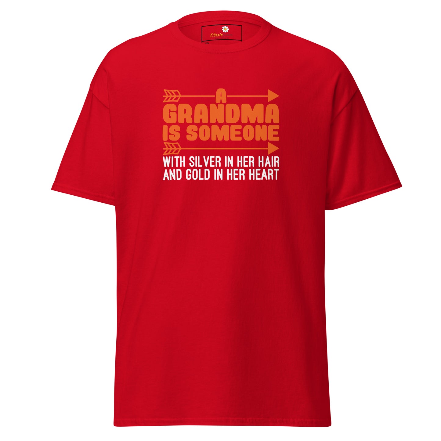 T-shirt classique homme - TEXT FUN GRANDMA SILVER HAIR GOLD HEART - BIG