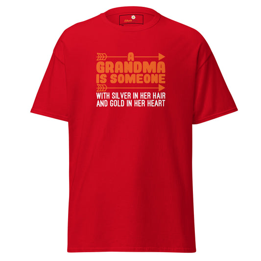T-shirt classique homme - TEXT FUN GRANDMA SILVER HAIR GOLD HEART - BIG