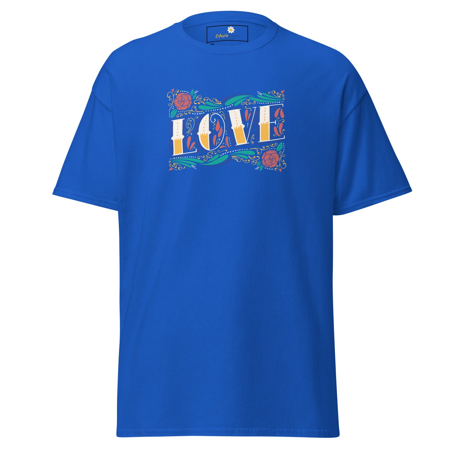 Unisex classic t-shirt - TEXT LOVE FLOWERS - BIG