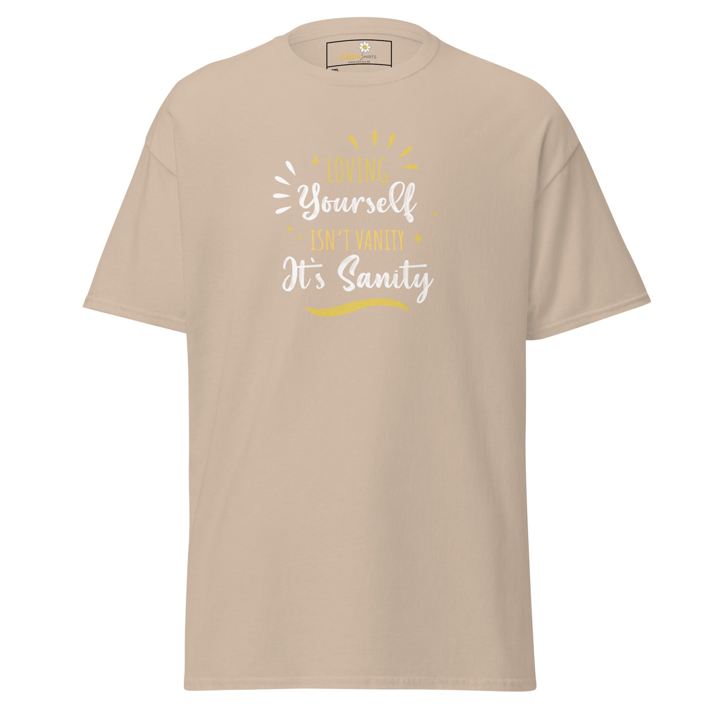 T-shirt classique pour homme - Texte : LOVING YOURSELF SANITY - GRAND