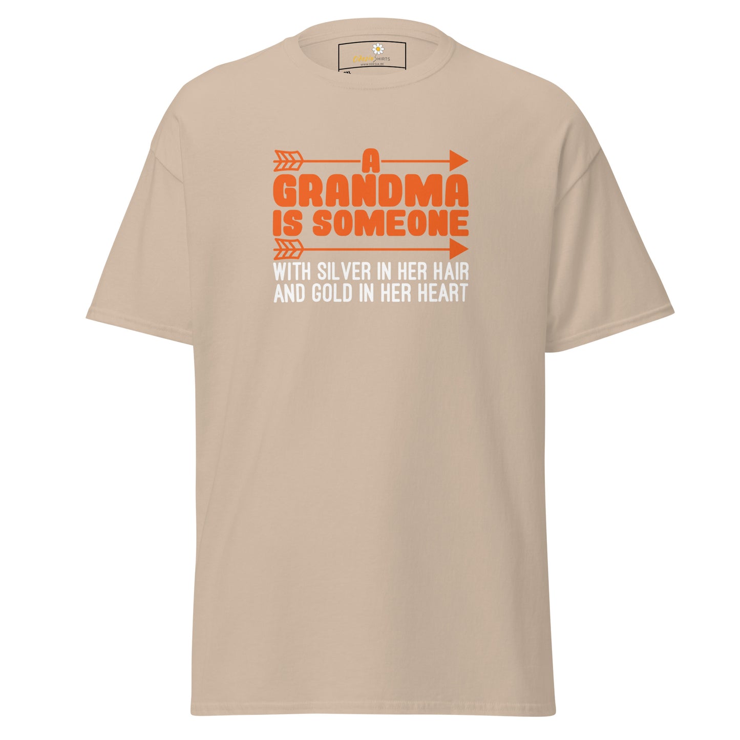 T-shirt classique homme - TEXT FUN GRANDMA SILVER HAIR GOLD HEART - BIG