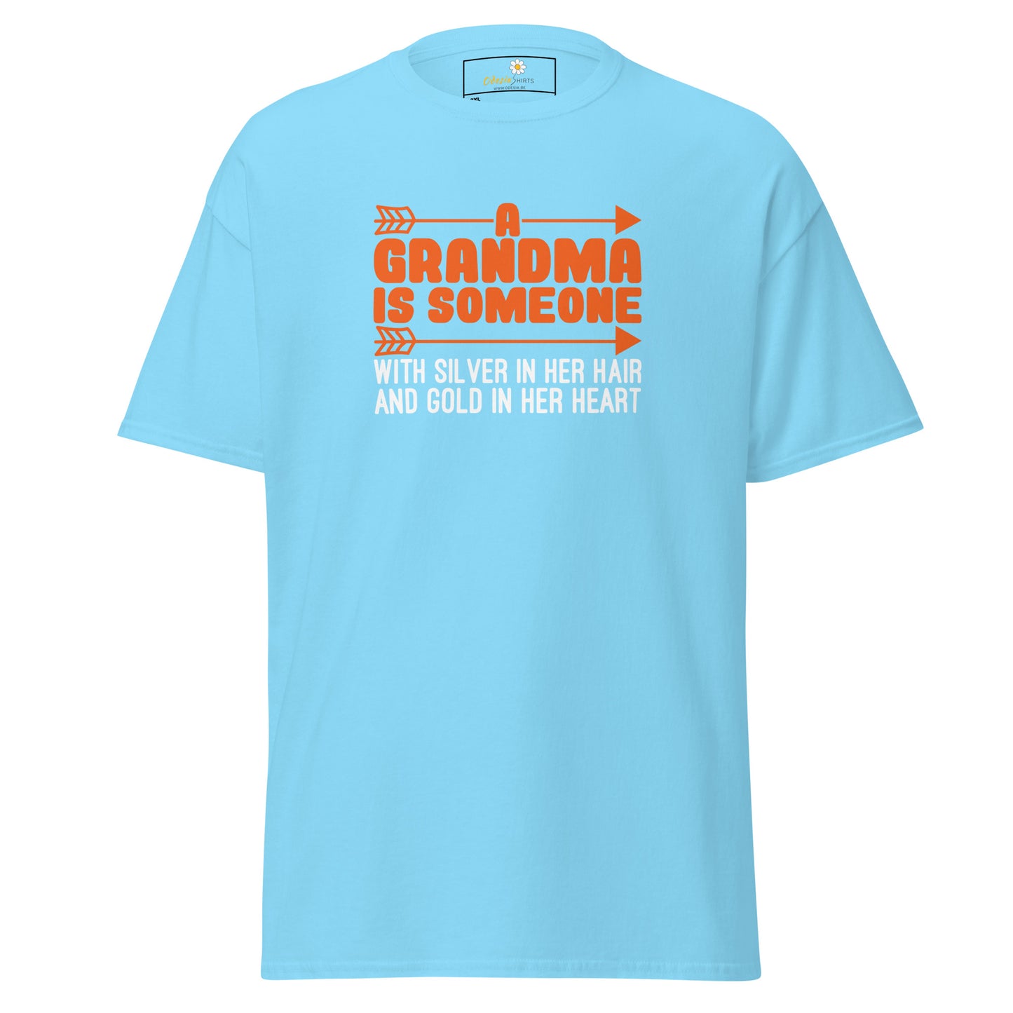 T-shirt classique homme - TEXT FUN GRANDMA SILVER HAIR GOLD HEART - BIG