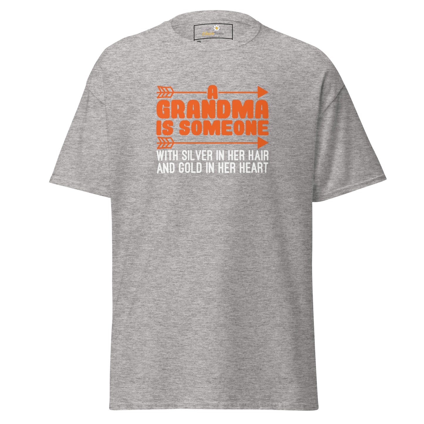 T-shirt classique homme - TEXT FUN GRANDMA SILVER HAIR GOLD HEART - BIG